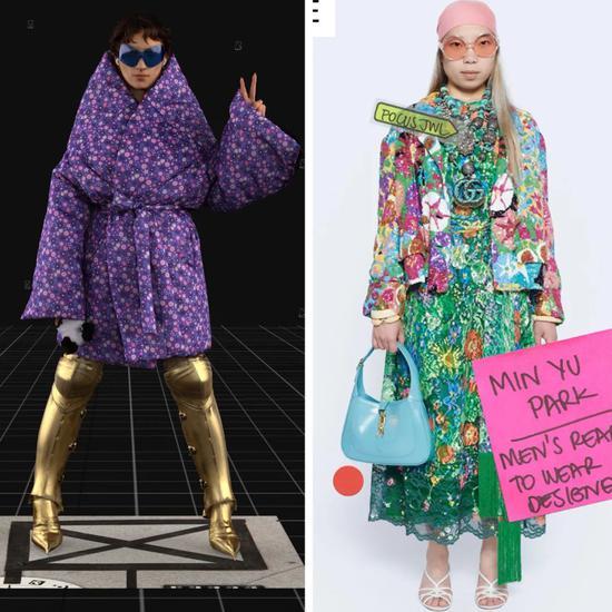 左:Balenciagia Fall2021 右:Gucci Resort 2021