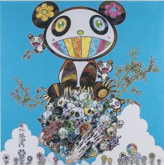 村上隆 《熊猫说她们开心》 版画 50ⅹ50cm 2015