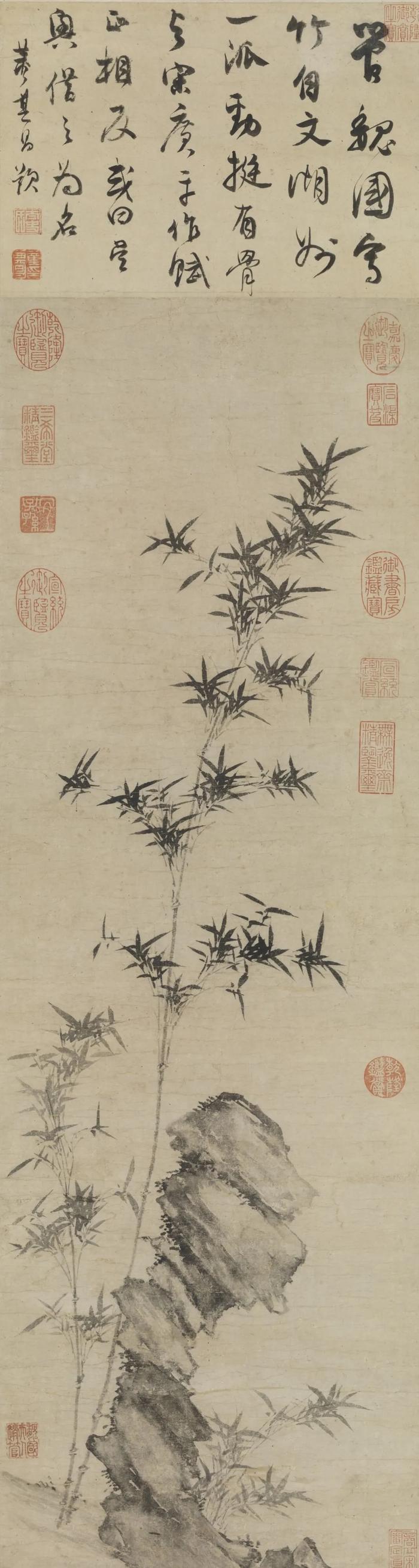 (元)管道升《竹石轴》,台北故宫博物院藏