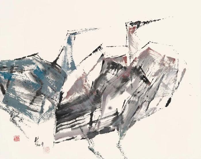 林学明《湿地-037》,纸本设色,79×64cm,2020年