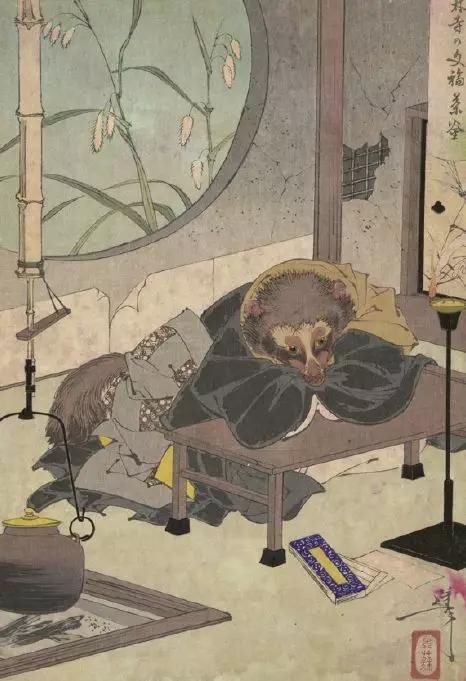 《茂林寺的文福茶釜》・月冈芳年・1880・美国国会图书馆