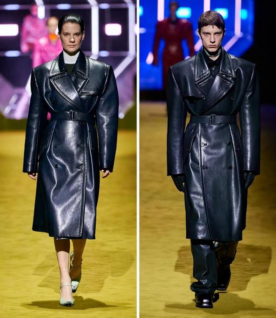 左:PRADA 2022秋冬女装,右:PRADA 2022秋冬男装