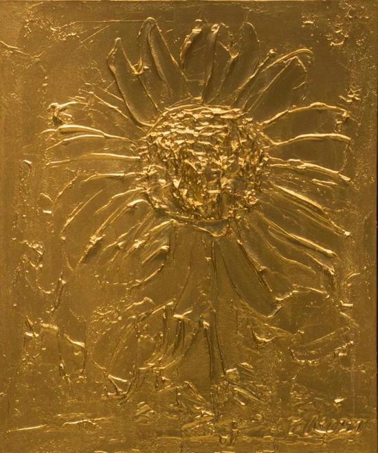 作品名称:梦想起航 作品材质:24K 黄金 作品尺寸:38x46cm