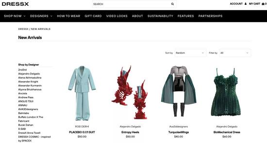 数字服饰集合网站-Dressx