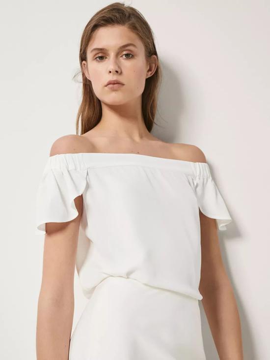 Massimo Dutti 露肩拼接T恤