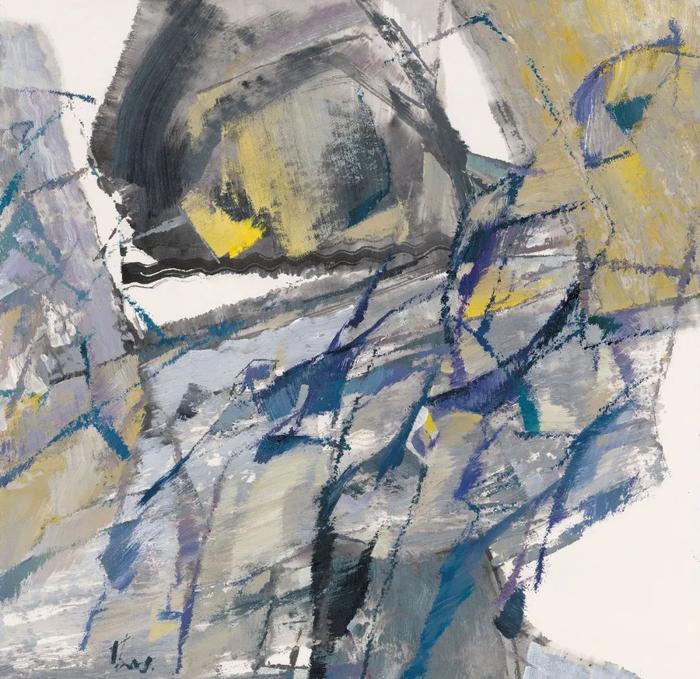 林学明《湿地-011》,纸本设色,67×69cm,2021年