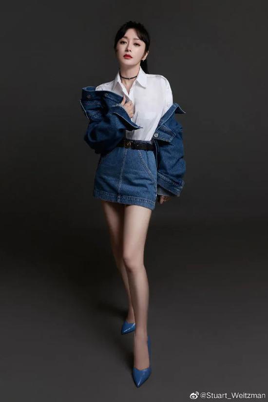 ▲Stuart Weitzman Anny牛仔蓝漆皮高跟鞋