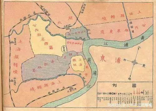 鼎盛时期的法租界,东至黄浦江,北部以福煦路(今延安中路)及爱多亚路(今延安东路)一线与英美公共租界相隔