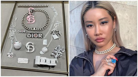 Yoon Ahn 与最新的 DIOR 饰品设计 (图片来源:@yoon_ambush / instagram)