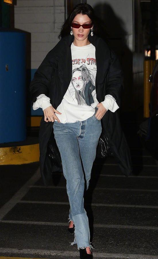 Bella Hadid佩戴Gentle Monster x Alexander Wang 墨镜