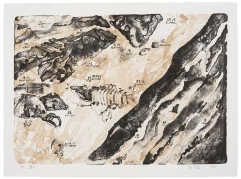 《潮汐》,石版套色,76 × 56 cm,2019