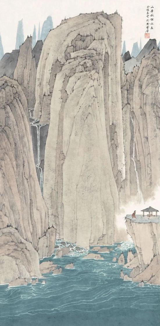 高云《山居秋暝水长》69x34cm