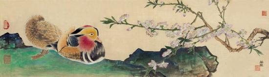 陈佩秋《桃花鸳鸯》