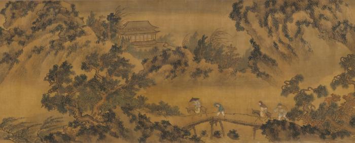 明 谢时臣《风雨归村图》(局部)美国克利夫兰美术馆藏