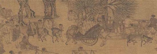 宋 张择端 清明上河图(局部) 鼓楼前的送别 绢本设色 北京故宫博物院藏
