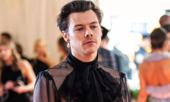 ▲Harry Styles戴着泪珠耳环现身Met Gala