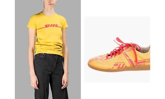 VETEMENTS 最标志性的 “DHL“ 也是从 Maison Margiela 的设计中汲取而来(图片来源:Highsnobiety)