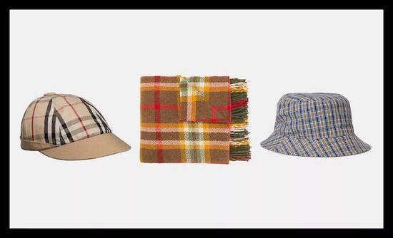 左 Gosha x Burberry 格纹棒球帽 ¥1558