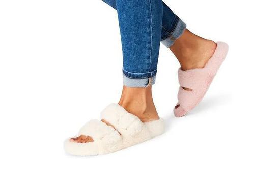 Steve Madden 羊毛露趾拖鞋