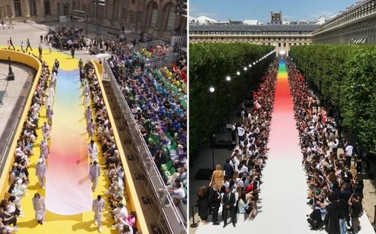 左:Louis Vuitton 2023 Spring Menswear,右:Louis Vuitton 2019 Spring Menswear