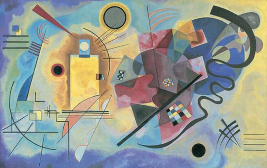 《黄·红·蓝》,1925年,油画,128厘米×201.5厘米,巴黎:乔治·蓬皮杜中心