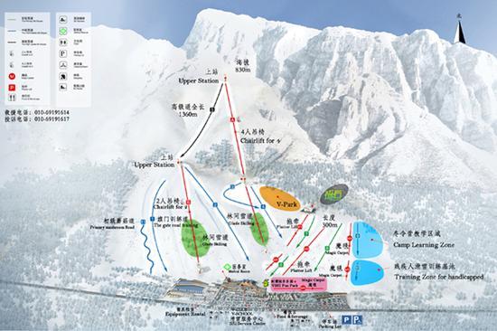 这里雪道非常宽,适合学习大回转。
