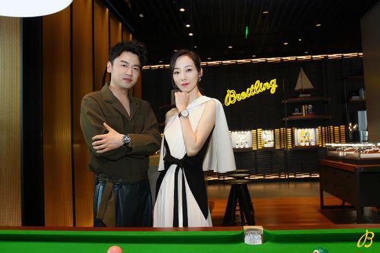 雷佳音与韩雪出席百年灵Breitling王府中环旗舰店开幕典礼