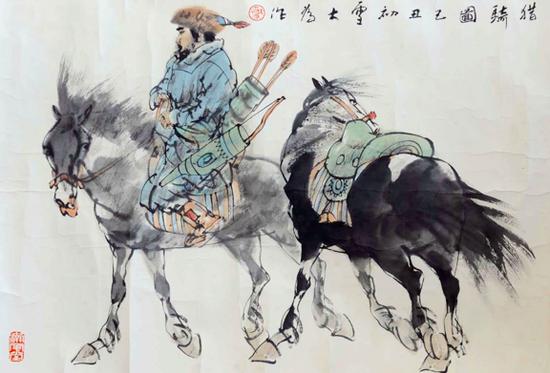 刘大为作品《猎骑图》