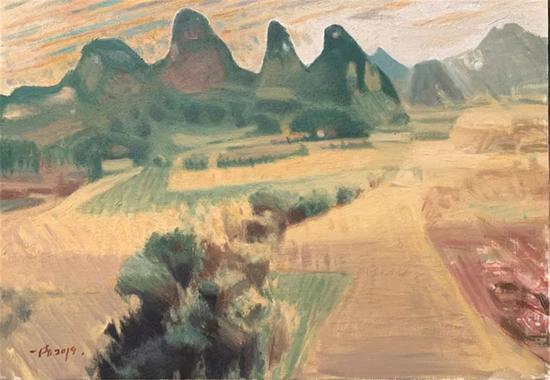 周一清 南京艺术学院美术学院油画系教授,北部湾的秋天 56×80cm 布面油画 2019