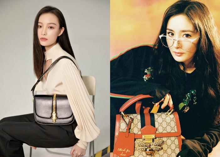 倪妮持Gucci Sylvie 1969手袋、杨幂持Gucci “皇蜂包”