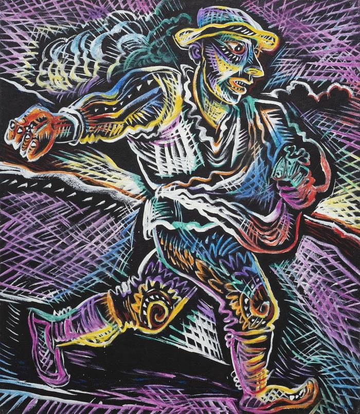 《重读美术史-米勒·播种者》,布面油画,150 × 130 cm,2010-2013