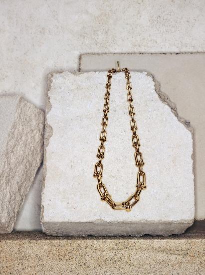 Tiffany & Co. 蒂芙尼HardWear系列18K黄金渐变链环项链