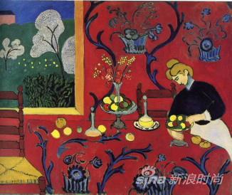 亨利-马蒂斯代表作品《红色餐桌》