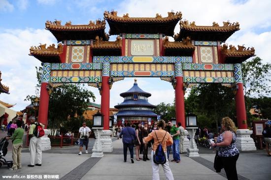 奥兰多迪士尼-未来世界(Epcot)中国园区。没错,你看到的就是中国的天坛,只不过是微缩版。