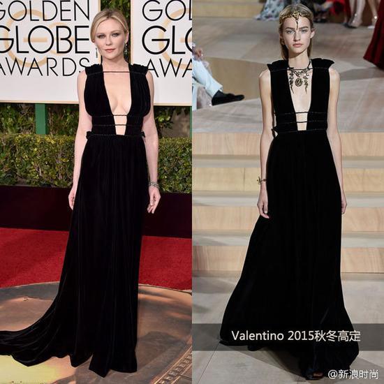 Kirsten Dunst身着Valentino 2015秋冬高级定制礼服