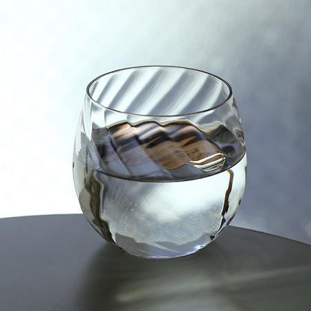 松德硝子Katachi Q手工吹制透明刻花玻璃杯(1620日元)