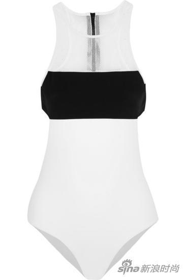 T by Alexander Wang 黑白拼接泳衣