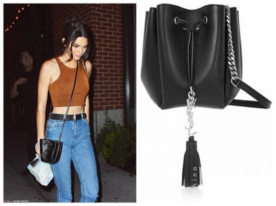 Saint Laurent Monogramme Bourse Mini Leather Bucket Bag $697