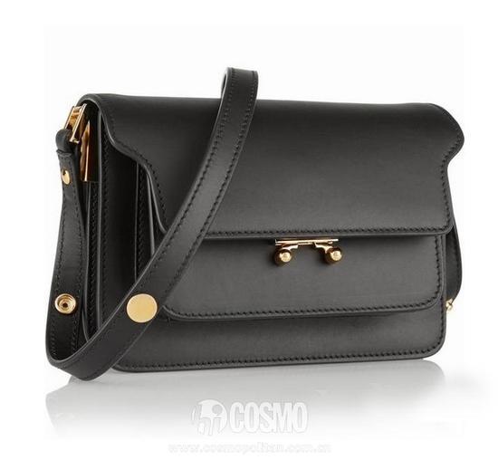 Marni Trunk 黑色迷你皮革单肩包价格$ 1,576(类似款)