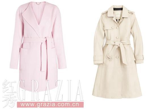 左:Marella粉色外套 右:kate spade new york风衣外套
