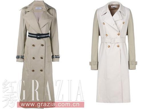 左:Preen By Thornton Bregazzi外套 右:Stella McCartney风衣外套
