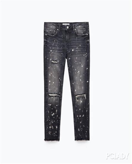ZARA 中腰破洞牛仔裤
