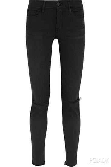 Frame Denim中腰破洞牛仔裤
