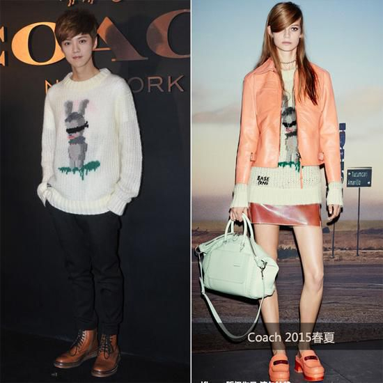鹿晗穿Coach女装参加品牌活动