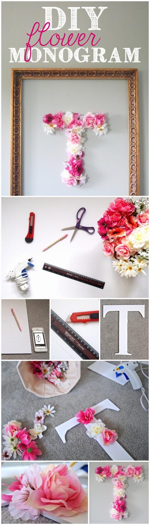 字母花卉画框