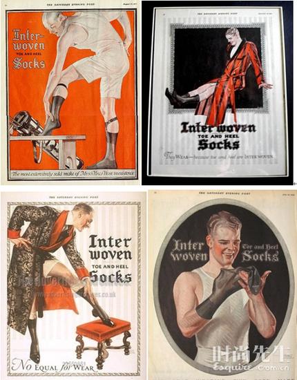 1927年 J。 C。 Leyendecker品牌男士丝袜广告