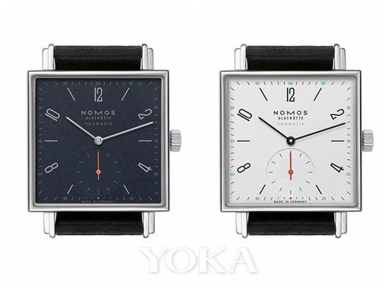 NOMOS Tetra neomatik男士腕表,白面价格26500元,蓝面价格27200元。