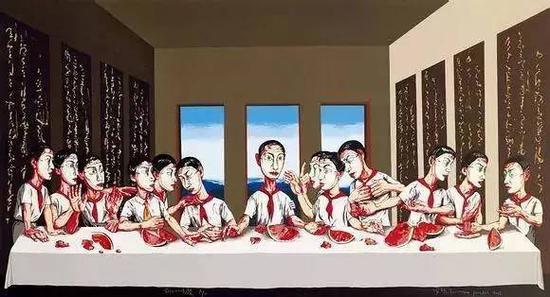 曾梵志的画作《最后的晚餐》