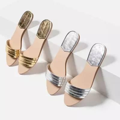 ZARA 金属色细带平底鞋 RMB199
