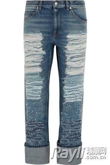 ALEXANDER MCQUEEN 仿旧高腰直筒牛仔裤 $1,669